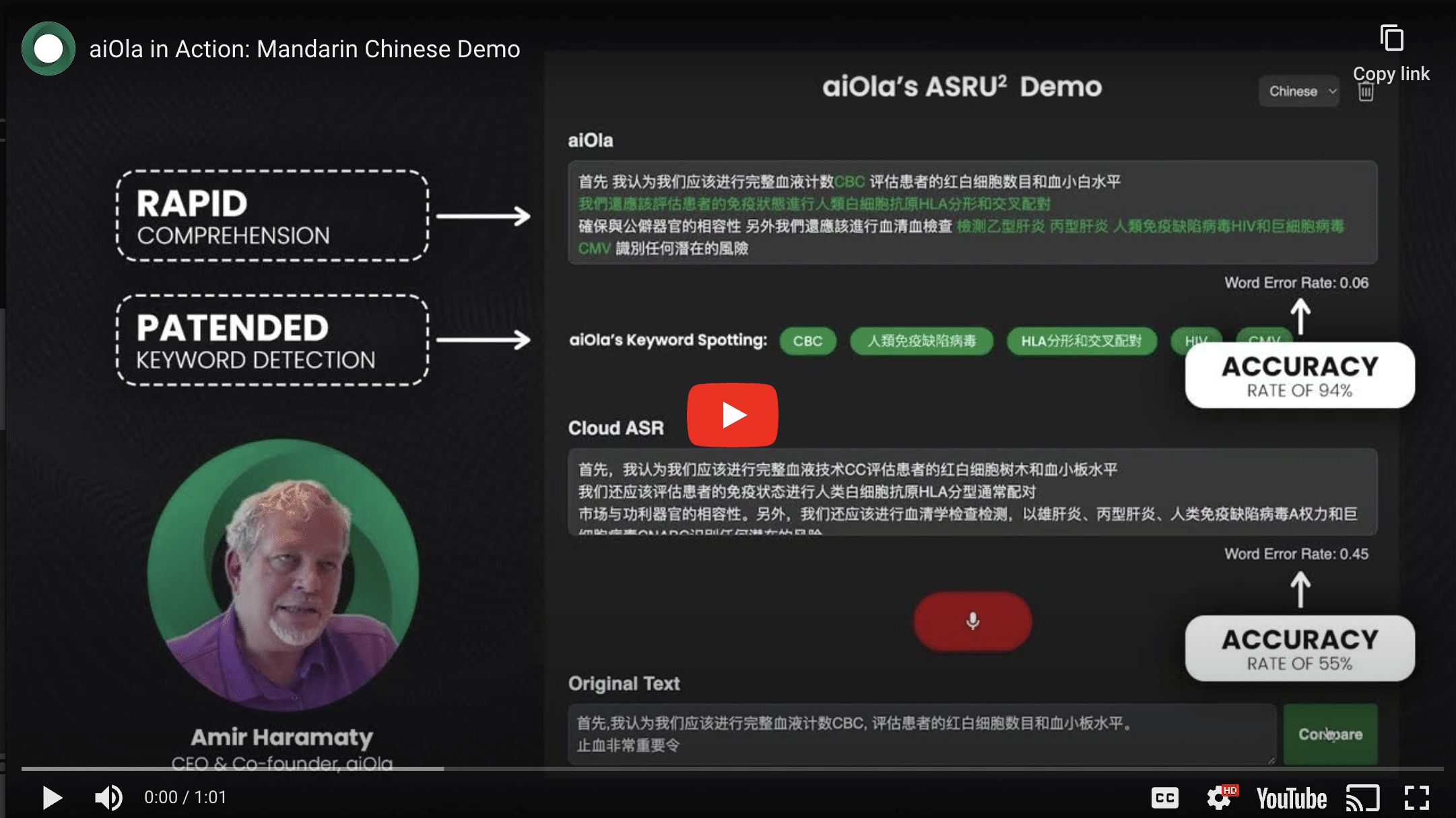 aiOla in Action: Mandarin Chinese Demo